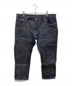 児島ジーンズコジマジーンズ）の古着「ダイヤステッチ ダブルニーストレート」｜インディゴ