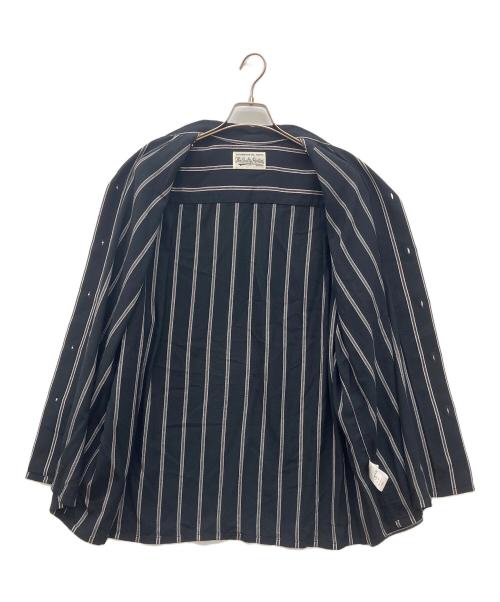 WACKO MARIA（ワコマリア）WACKO MARIA (ワコマリア) STRIPED OPEN COLLAR SHIRT/ストライプドオープンカラーシャツ ブラック サイズ:XLの古着・服飾アイテム