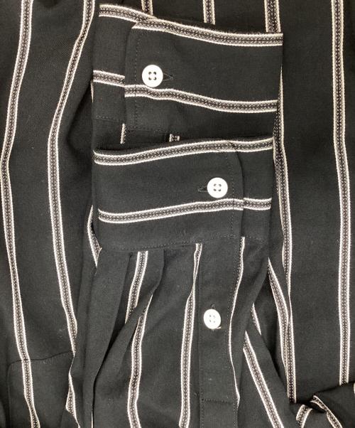WACKO MARIA（ワコマリア）WACKO MARIA (ワコマリア) STRIPED OPEN COLLAR SHIRT/ストライプドオープンカラーシャツ ブラック サイズ:XLの古着・服飾アイテム