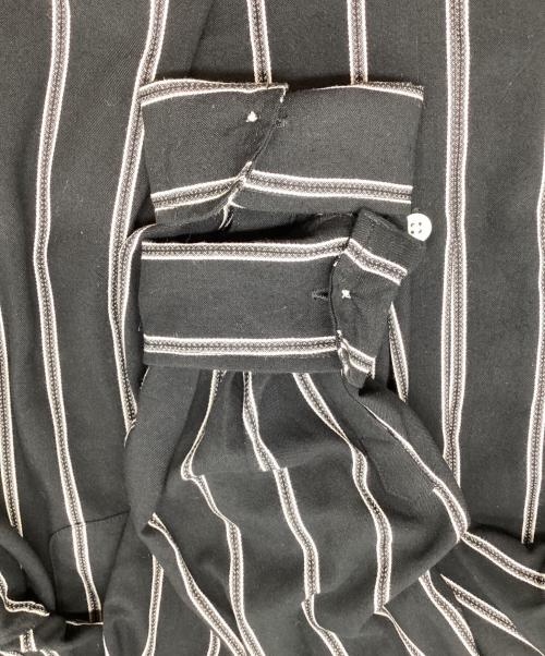 WACKO MARIA（ワコマリア）WACKO MARIA (ワコマリア) STRIPED OPEN COLLAR SHIRT/ストライプドオープンカラーシャツ ブラック サイズ:XLの古着・服飾アイテム