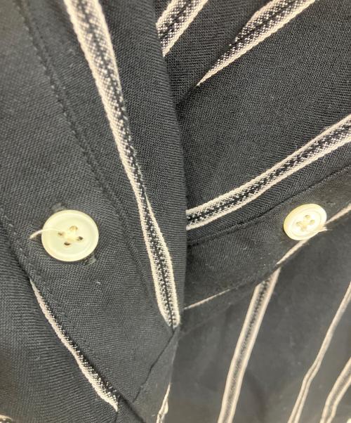WACKO MARIA（ワコマリア）WACKO MARIA (ワコマリア) STRIPED OPEN COLLAR SHIRT/ストライプドオープンカラーシャツ ブラック サイズ:XLの古着・服飾アイテム