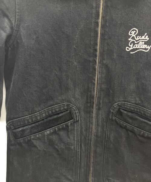 RUDE GALLERY（ルードギャラリー）RUDE GALLERY (ルードギャラリー) ブラックデニムワークジャケット ブラック サイズ:3の古着・服飾アイテム