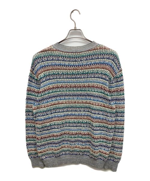 missoni sports（ミッソーニスポーツ）missoni sports (ミッソーニスポーツ) 総柄クルーネックニット ブルー サイズ:50の古着・服飾アイテム