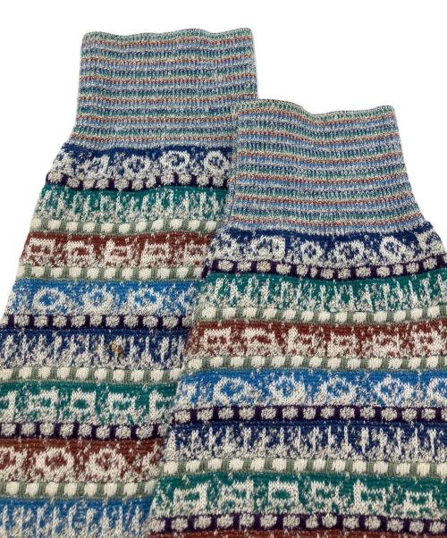 missoni sports（ミッソーニスポーツ）missoni sports (ミッソーニスポーツ) 総柄クルーネックニット ブルー サイズ:50の古着・服飾アイテム