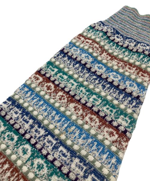 missoni sports（ミッソーニスポーツ）missoni sports (ミッソーニスポーツ) 総柄クルーネックニット ブルー サイズ:50の古着・服飾アイテム
