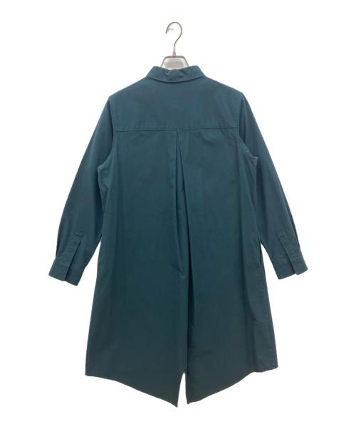 FRED PERRY（フレッドペリー）FRED PERRY (フレッドペリー) フィッシュテール ヘム シャツ ドレス シャツワンピース グリーン サイズ:36の古着・服飾アイテム