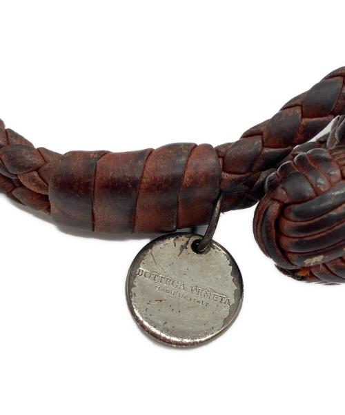 BOTTEGA VENETA（ボッテガベネタ）BOTTEGA VENETA (ボッテガベネタ) イントレチャートレザーブレスレット ブラウンの古着・服飾アイテム