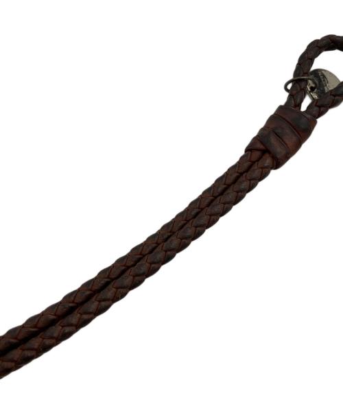 BOTTEGA VENETA（ボッテガベネタ）BOTTEGA VENETA (ボッテガベネタ) イントレチャートレザーブレスレット ブラウンの古着・服飾アイテム