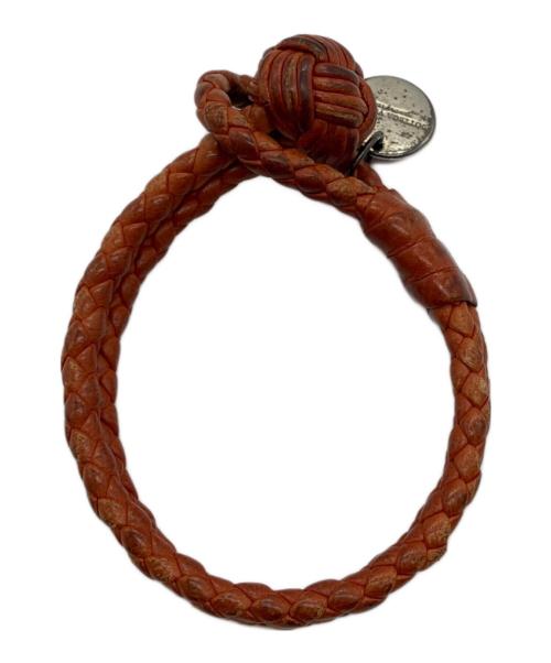 BOTTEGA VENETA（ボッテガベネタ）BOTTEGA VENETA (ボッテガベネタ) イントレチャートレザー ブレスレット オレンジの古着・服飾アイテム