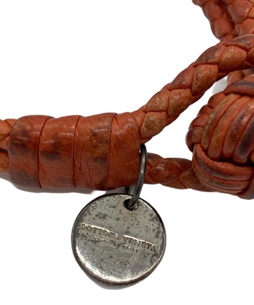 BOTTEGA VENETA（ボッテガベネタ）BOTTEGA VENETA (ボッテガベネタ) イントレチャートレザー ブレスレット オレンジの古着・服飾アイテム