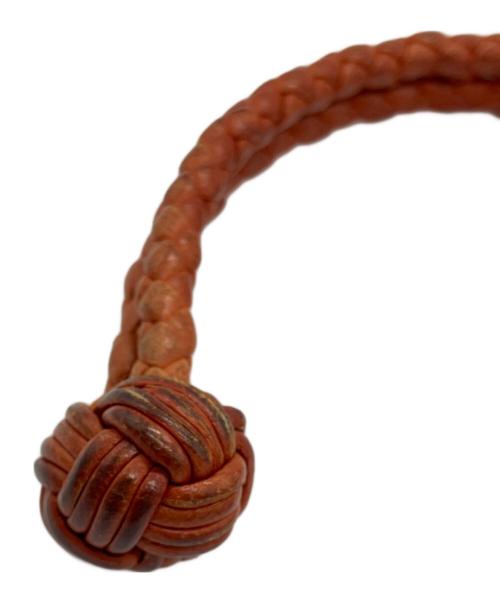 BOTTEGA VENETA（ボッテガベネタ）BOTTEGA VENETA (ボッテガベネタ) イントレチャートレザー ブレスレット オレンジの古着・服飾アイテム