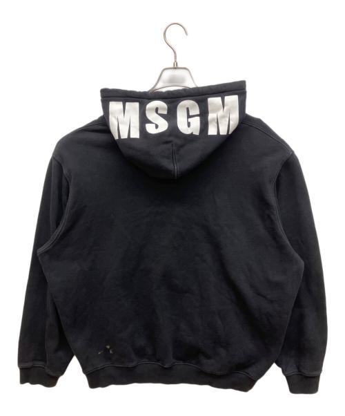 MSGM（エムエスジーエム）MSGM (エムエスジーエム) ロゴフーディー　プルオーバースウェットパーカー ブラック サイズ:Lの古着・服飾アイテム