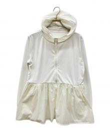 UNFILO（アンフィーロ）の古着「ペプラムラッシュパーカー　ジップパーカー」｜アイボリー