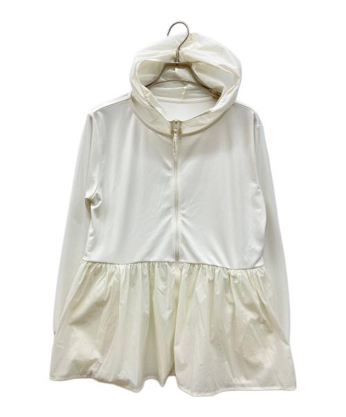 UNFILO（アンフィーロ）UNFILO (アンフィーロ) ペプラムラッシュパーカー　ジップパーカー アイボリー サイズ:Mの古着・服飾アイテム