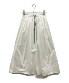 MACPHEE（マカフィー）の古着「クリスピータフタ ギャザーロングスカート」｜ホワイト