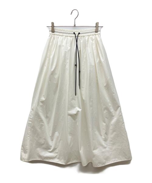 MACPHEE（マカフィー）MACPHEE (マカフィー) クリスピータフタ ギャザーロングスカート ホワイト サイズ:34の古着・服飾アイテム