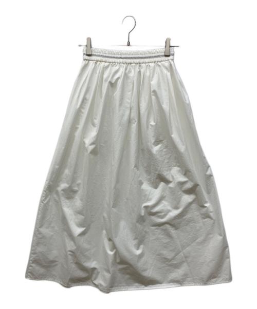 MACPHEE（マカフィー）MACPHEE (マカフィー) クリスピータフタ ギャザーロングスカート ホワイト サイズ:34の古着・服飾アイテム