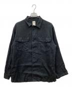 Ron Hermanロンハーマン）の古着「リネンヘリンボーンシャツジャケット」｜ブラック