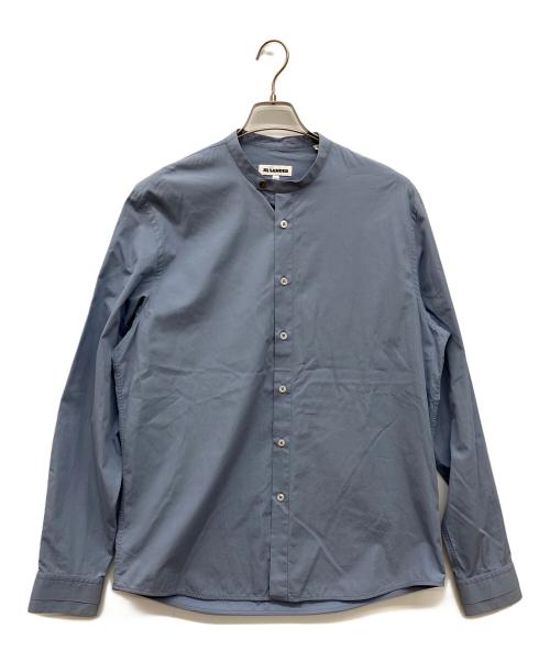 JIL SANDER（ジルサンダー）JIL SANDER (ジルサンダー) バンドカラーシャツ ブルー サイズ:40の古着・服飾アイテム