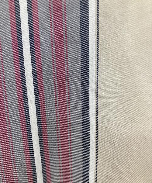 DESCENDANT（ディセンダント）DESCENDANT (ディセンダント) /CHIEF MULTI STRIPE LS SHIRT FULL　ストライプシャツ レッド×ベージュ サイズ:2の古着・服飾アイテム