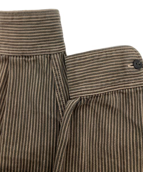 Deluxeware（デラックスウェア）DELUXEWARE (デラックスウェア) ヒッコリーストライプネルシャツ　 ワークシャツ ブラウン サイズ:Ｍの古着・服飾アイテム