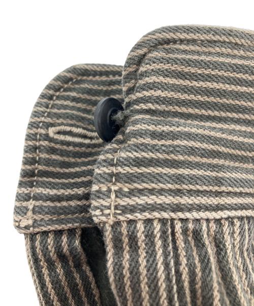 Deluxeware（デラックスウェア）DELUXEWARE (デラックスウェア) ヒッコリーストライプネルシャツ　 ワークシャツ ブラウン サイズ:Ｍの古着・服飾アイテム