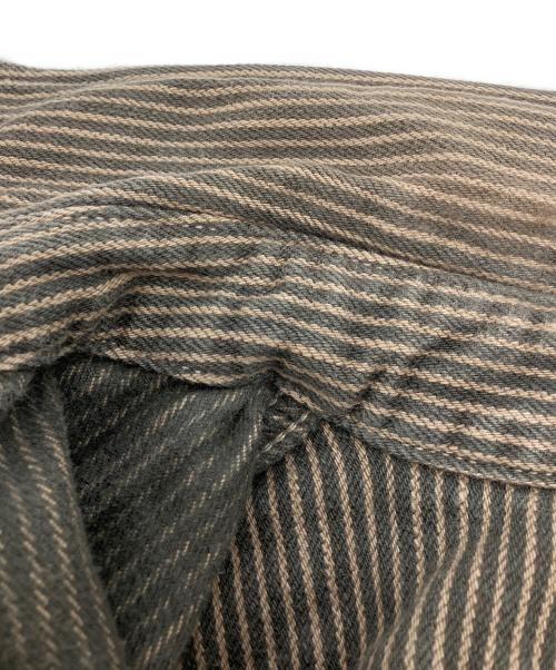 Deluxeware（デラックスウェア）DELUXEWARE (デラックスウェア) ヒッコリーストライプネルシャツ　 ワークシャツ ブラウン サイズ:Ｍの古着・服飾アイテム