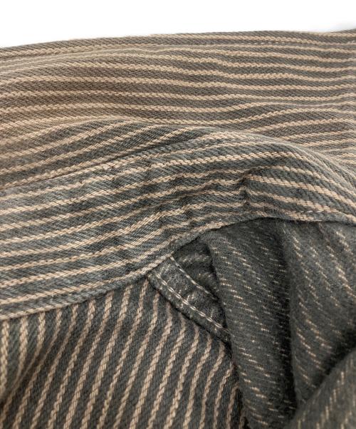 Deluxeware（デラックスウェア）DELUXEWARE (デラックスウェア) ヒッコリーストライプネルシャツ　 ワークシャツ ブラウン サイズ:Ｍの古着・服飾アイテム