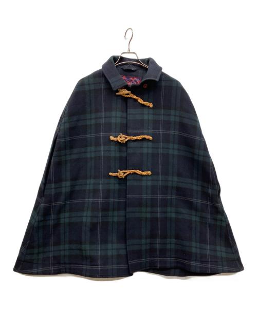 umii 908（ウミキューゼロハチ）umii 908 (ウミキューゼロハチ) カシミヤ混ダッフルポンチョ グリーンの古着・服飾アイテム