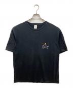 WACKO MARIAワコマリア）の古着「刺繍Tシャツ　ワンポイントTシャツ」｜ブラック