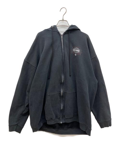 HARLEY-DAVIDSON（ハーレーダビッドソン）HARLEY-DAVIDSON (ハーレーダビッドソン) スウェットフルジップパーカー ブラック サイズ:XLの古着・服飾アイテム