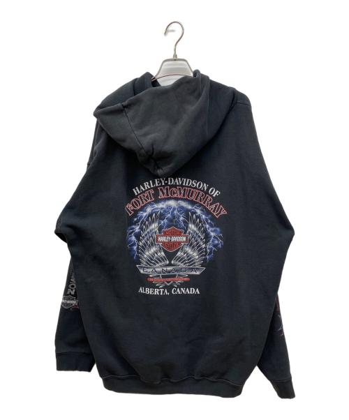 HARLEY-DAVIDSON（ハーレーダビッドソン）HARLEY-DAVIDSON (ハーレーダビッドソン) スウェットフルジップパーカー ブラック サイズ:XLの古着・服飾アイテム