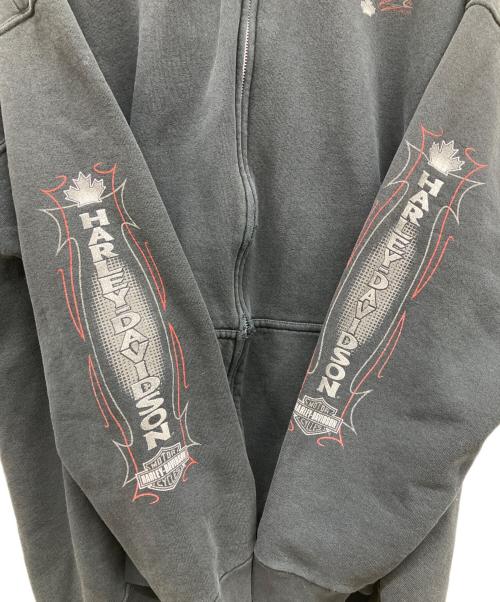 HARLEY-DAVIDSON（ハーレーダビッドソン）HARLEY-DAVIDSON (ハーレーダビッドソン) スウェットフルジップパーカー ブラック サイズ:XLの古着・服飾アイテム