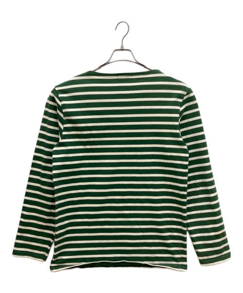 maison kitsune（メゾンキツネ）maison kitsune (メゾンキツネ) ボーダーカットソー グリーン サイズ:Lの古着・服飾アイテム