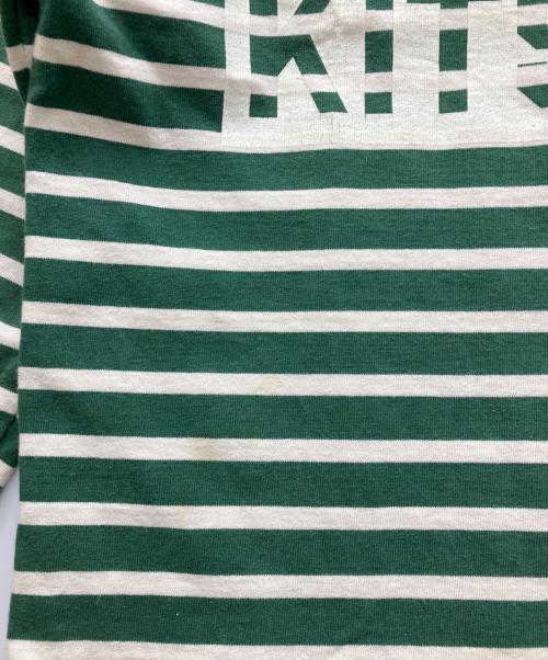 maison kitsune（メゾンキツネ）maison kitsune (メゾンキツネ) ボーダーカットソー グリーン サイズ:Lの古着・服飾アイテム