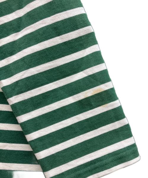 maison kitsune（メゾンキツネ）maison kitsune (メゾンキツネ) ボーダーカットソー グリーン サイズ:Lの古着・服飾アイテム