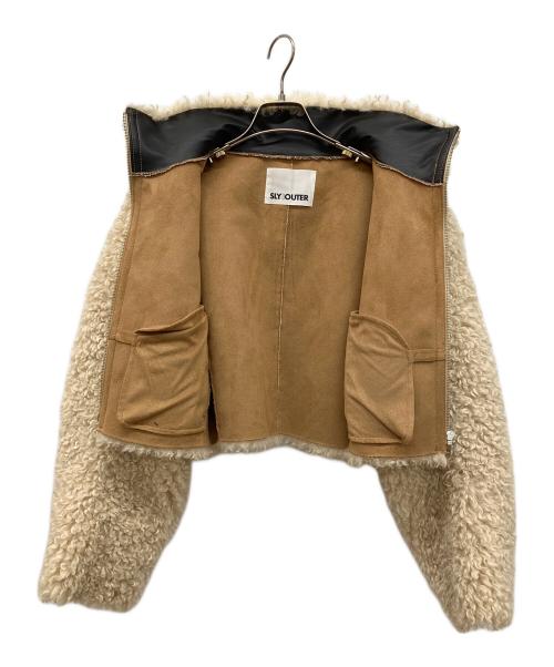 SLY（スライ）SLY (スライ) LIGHT CROP BOA ブルゾン ベージュ サイズ:FREEの古着・服飾アイテム