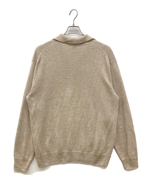 BATONER（バトナ―）BATONER (バトナ―) Adam et Rope (アダム エ ロペ) WASHED HIGH COUNT LINEN POLO SKIPPERニットポロシャツ ベージュ サイズ:2の古着・服飾アイテム