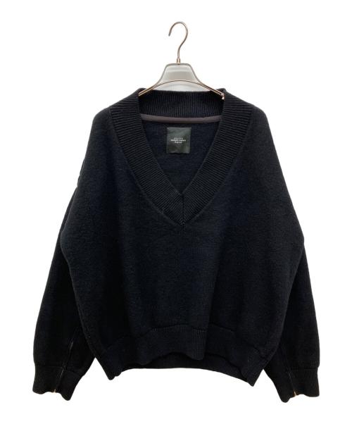 UNUSED（アンユーズド）UNUSED (アンユーズド) v-neck knit LAMPO ZIPPER　Vネックニット ブラック サイズ:1の古着・服飾アイテム