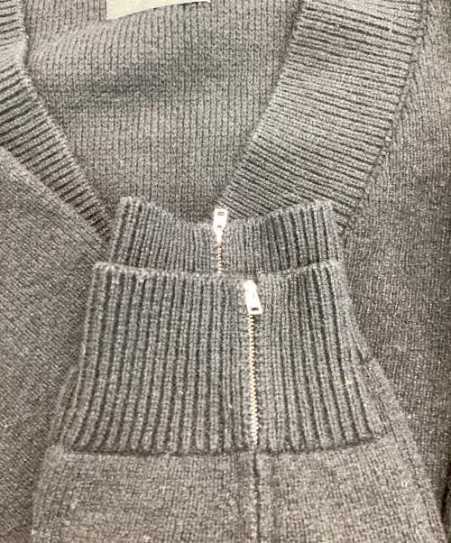 UNUSED（アンユーズド）UNUSED (アンユーズド) v-neck knit LAMPO ZIPPER　Vネックニット ブラック サイズ:1の古着・服飾アイテム