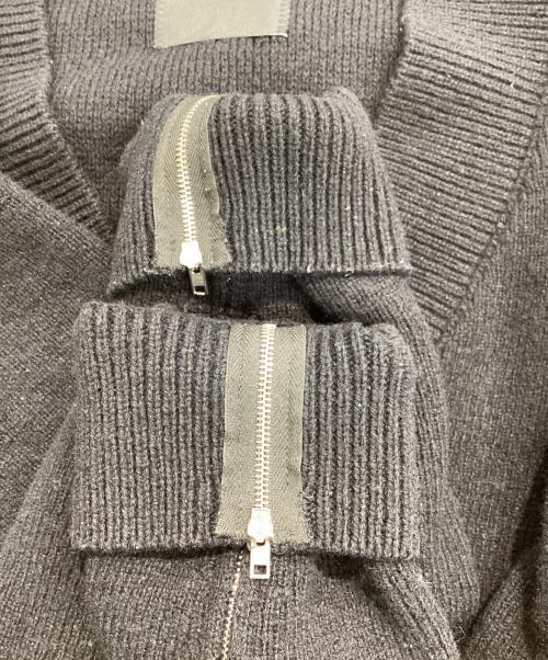 UNUSED（アンユーズド）UNUSED (アンユーズド) v-neck knit LAMPO ZIPPER　Vネックニット ブラック サイズ:1の古着・服飾アイテム