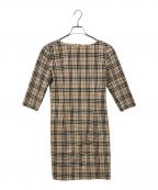 BURBERRY LONDONバーバリーロンドン）の古着「ノバチェックタイトラインワンピース」｜ベージュ