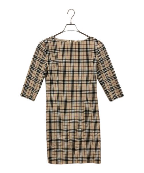 BURBERRY LONDON（バーバリーロンドン）BURBERRY LONDON (バーバリーロンドン) ノバチェックタイトラインワンピース ベージュ サイズ:38の古着・服飾アイテム