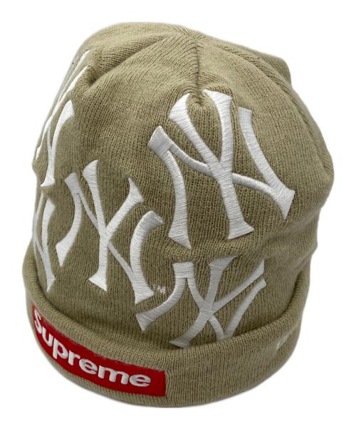 SUPREME（シュプリーム）Supreme (シュプリーム) New Era (ニューエラ) New York Yankees MLB ボックスロゴ ニット ビーニー Box Logo Beanie ベージュの古着・服飾アイテム