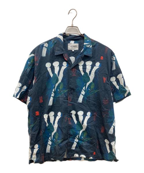 CarHartt（カーハート）CarHartt (カーハート) S/S TOM KROL FLOWERS SHIRT ネイビー サイズ:XLの古着・服飾アイテム