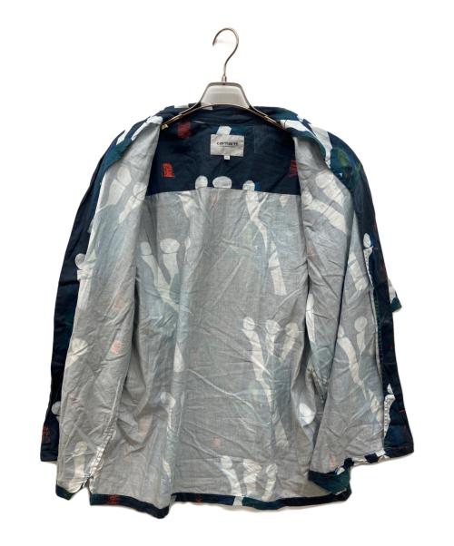 CarHartt（カーハート）CarHartt (カーハート) S/S TOM KROL FLOWERS SHIRT ネイビー サイズ:XLの古着・服飾アイテム