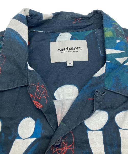 CarHartt（カーハート）CarHartt (カーハート) S/S TOM KROL FLOWERS SHIRT ネイビー サイズ:XLの古着・服飾アイテム