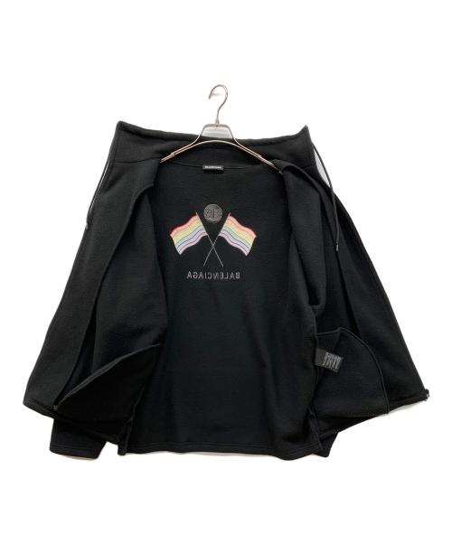 BALENCIAGA（バレンシアガ）BALENCIAGA (バレンシアガ) 18AWバックロゴ刺繍フリースブルゾン ブラック サイズ:Ｓの古着・服飾アイテム
