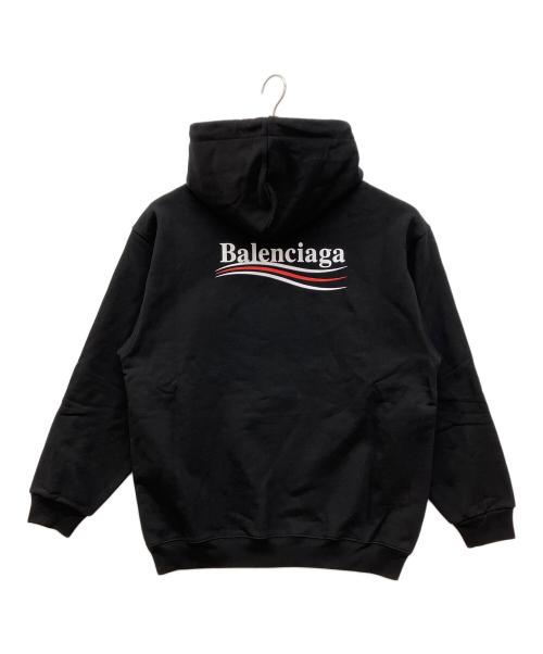 BALENCIAGA（バレンシアガ）BALENCIAGA (バレンシアガ) BALENCIAGA 21AWプリントロゴプルオーバーパーカー  ブラック サイズ:XSの古着・服飾アイテム