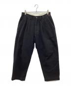 anachronormアナクロノーム）の古着「STANDARD TUCK WIDE TROUSERS/スタンダードタックワイドトラウザーズ　チノパン　テーパードパンツ」｜ブラック
